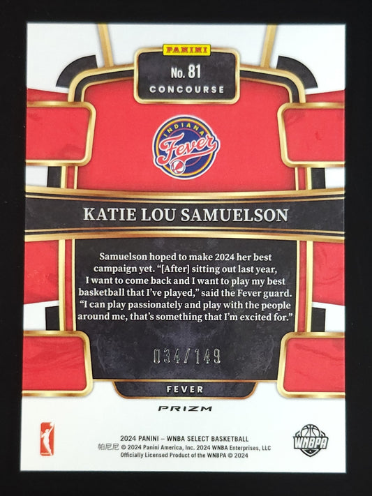 Katie Lou Samuelson 2024 Panini Select Purple Cracked Ice 81/149 #81 Fever