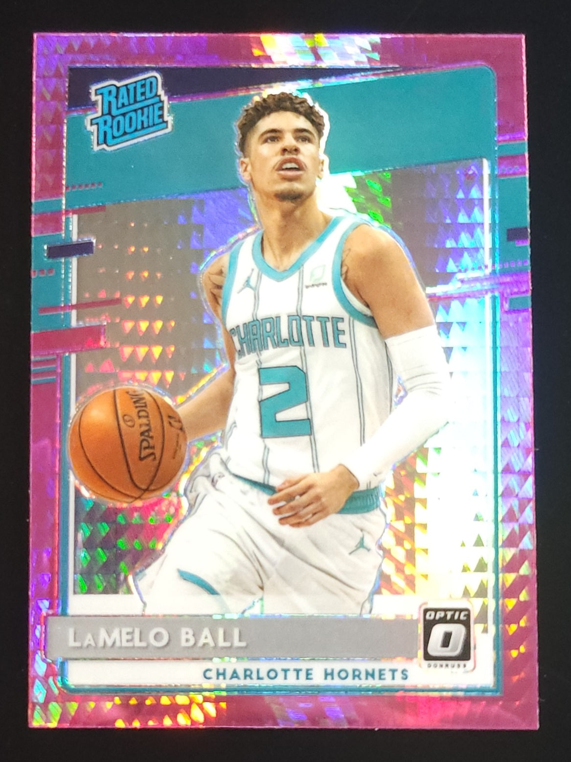 LaMelo Ball 2020-21 Prizm Rated Rookie Pink Hyper Prizm #153 Hornets