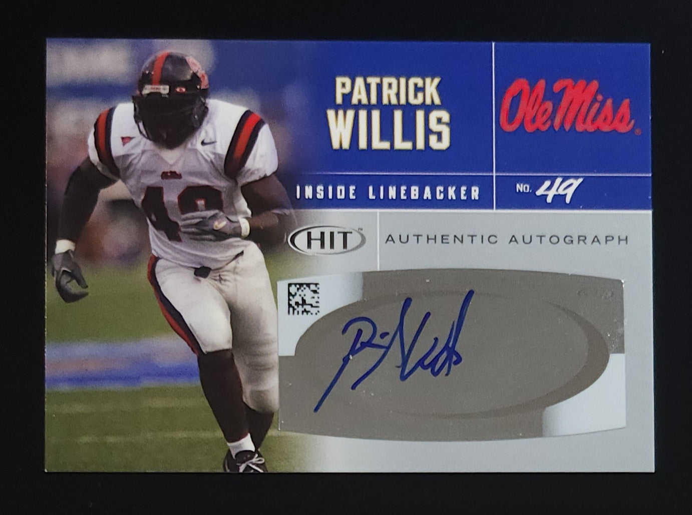 Patrick Willis 2007 Sage Hit Auto #A49 49ers