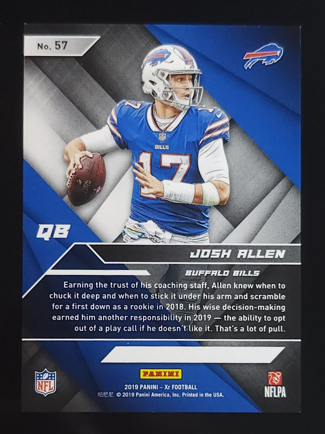 Josh Allen 2019 Panini XR Red Parallel 218/249 #57 Bills