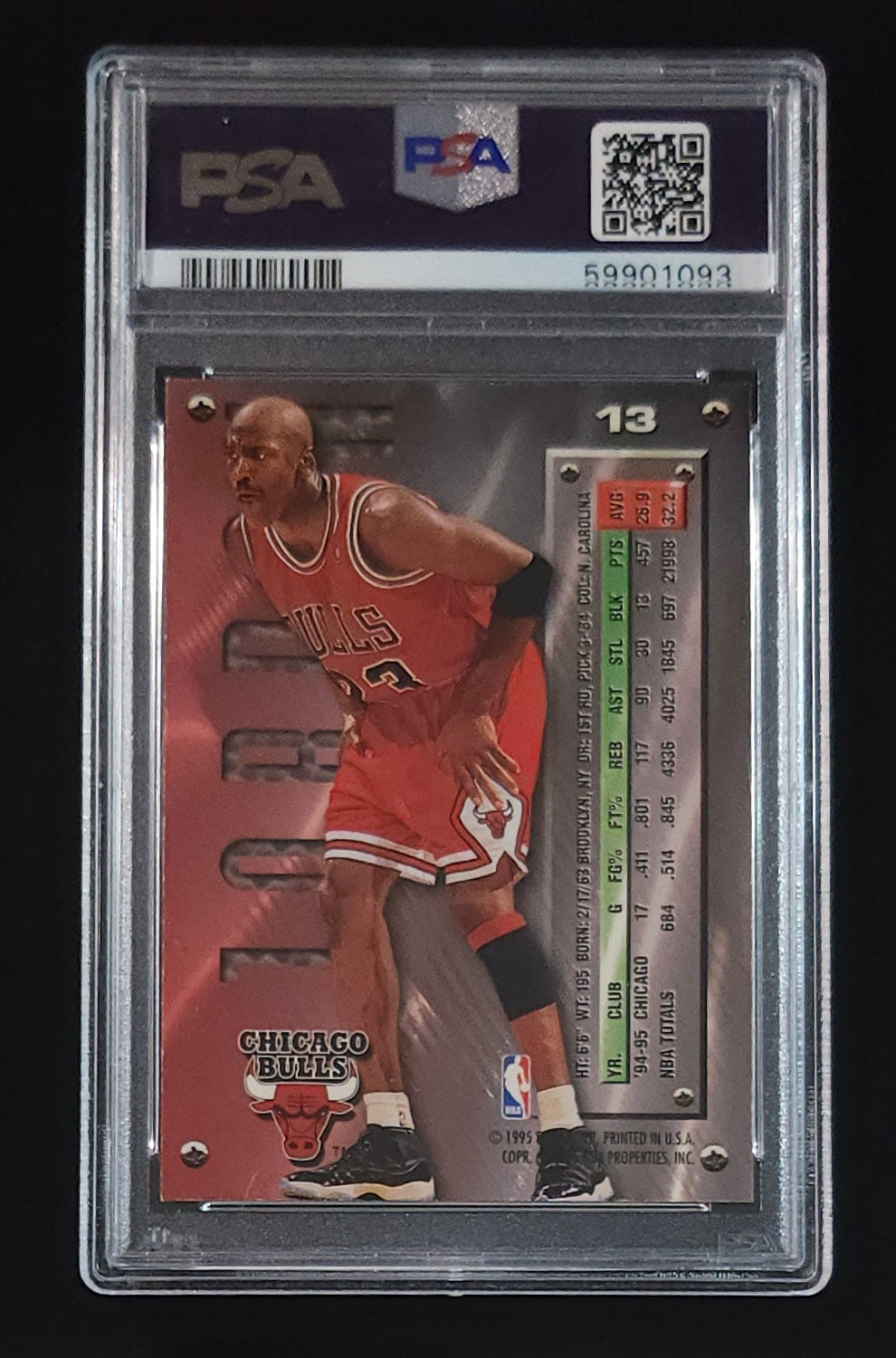 Michael Jordan 1995-96 Fleer Metal #13 PSA 8 Bulls