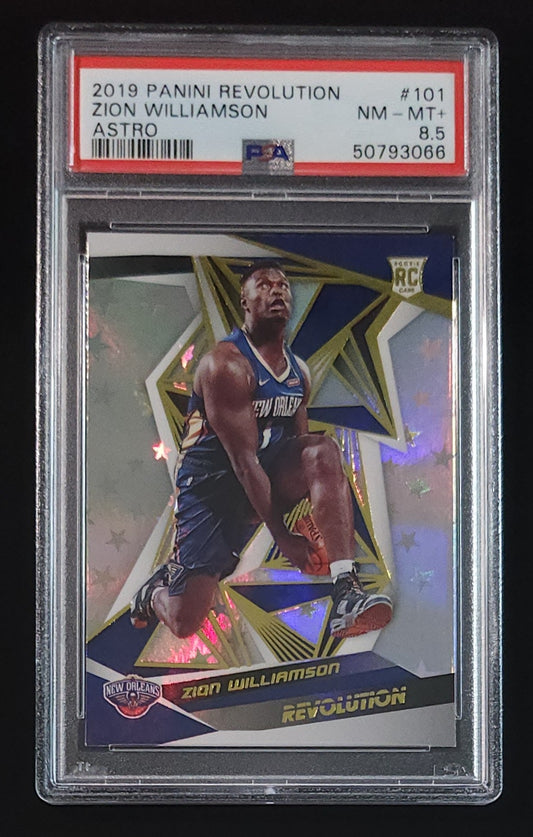 Zion Williamson 2019-20 Panini Revolution RC Astro Parallel #101 PSA 8.5 Pelicans