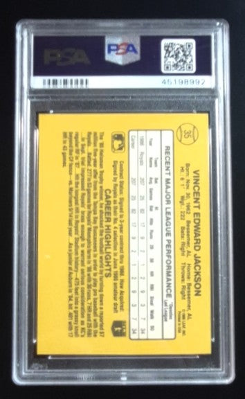 Bo Jackson 1987 Donruss Rated Rookie #35 PSA 8 Royals Raiders