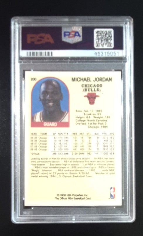 Michael Jordan 1989 Hoops #200 PSA 8 Bulls