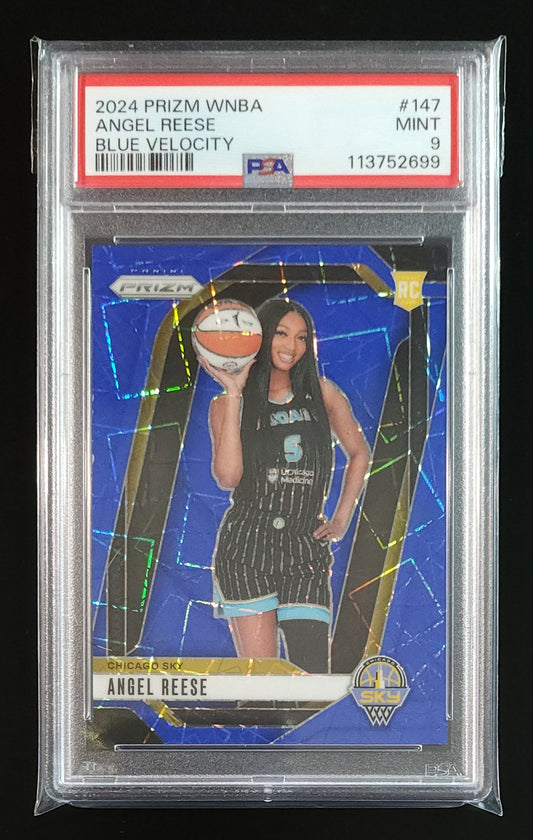 Angel Reese 2024 WNBA Prizm Rookie Blue Velocity #147 PSA 9 Sky