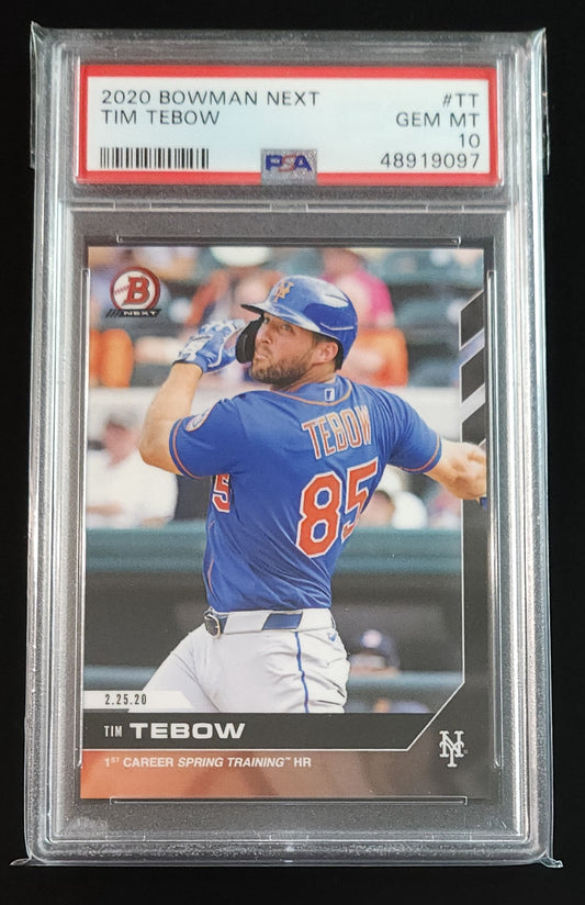 Tim Tebow 2020 Bowman Next #TT PSA 10 Mets