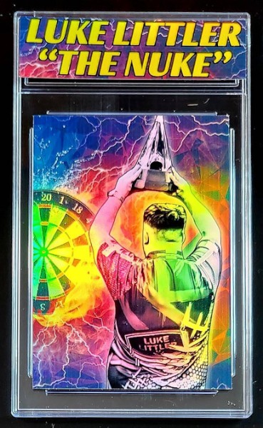 Luke "The Nuke" Littler Fire Custom Art Trading Card in Slab with Custom Tag - The Hobby Swap