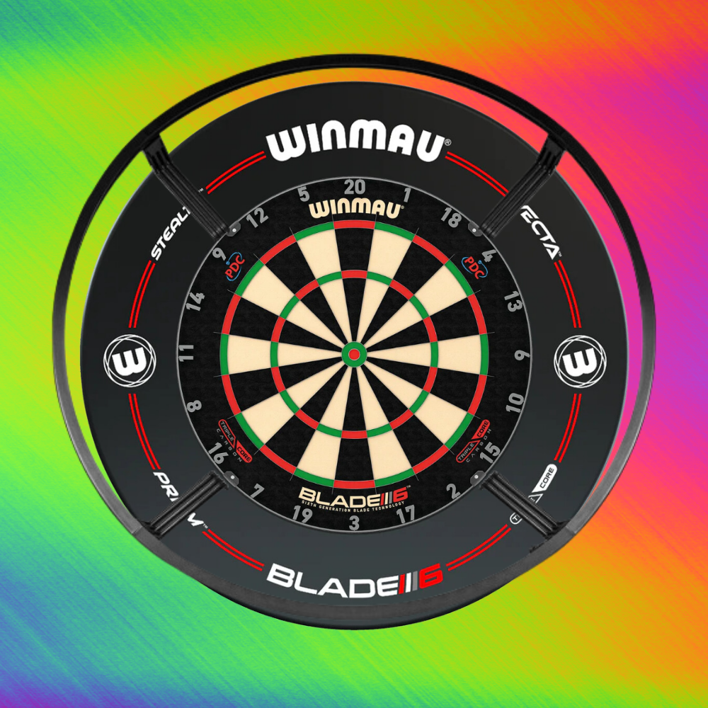 PRO DART SET UP BUNDLE - WINMAU BLADE 6 TRIPLE CORE + CORONA LIGHTING + WINMAU PRO-LINE SURROUND - The Hobby Swap