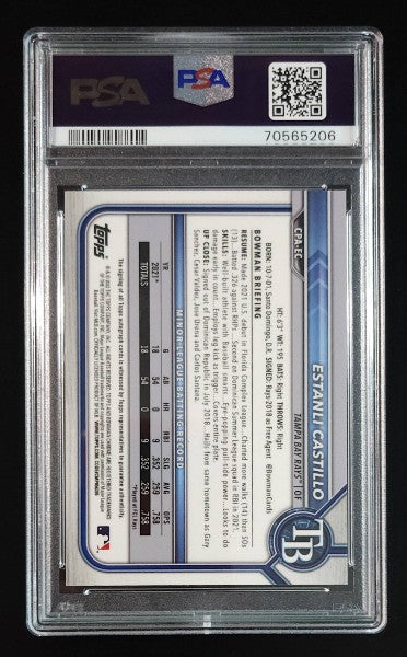 Estanli Castillo 2022 Bowman Chrome 1st Auto Green Atomic 73/99 #CPA-EC PSA 10 Rays - The Hobby Swap