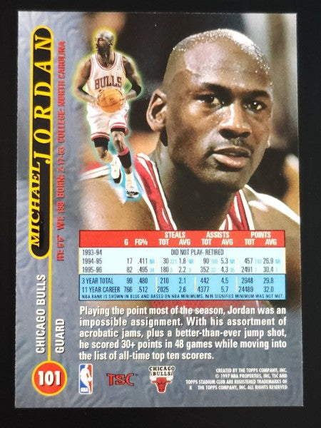Michael Jordan 1996-97 Stadium Club #101 Bulls