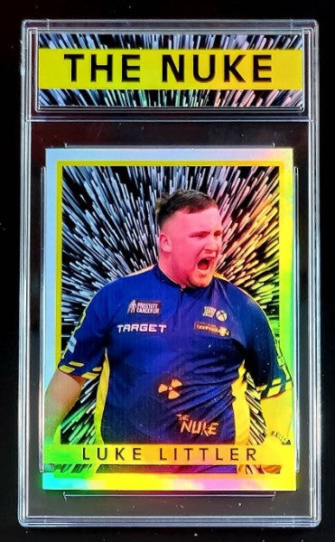 Luke "The Nuke" Littler Laser Custom Art Trading Card in Slab with Custom Tag - The Hobby Swap