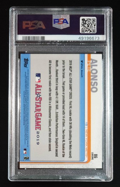 Pete Alonso 2019 Topps Chrome Update ASG Rookie Card #86 PSA 9 Mets - The Hobby Swap