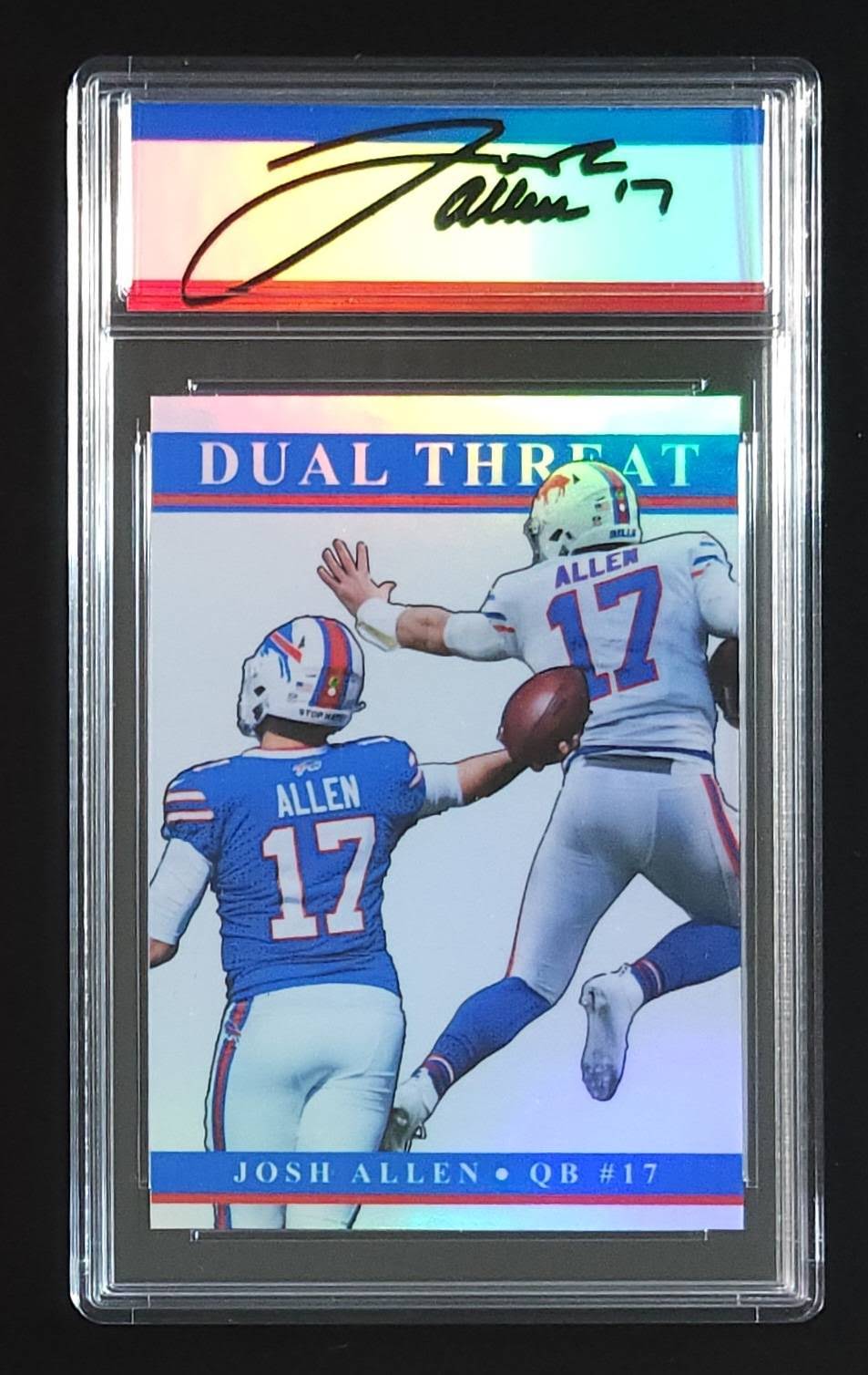 Josh Allen Custom Dual Threat Card in Slab with Tag