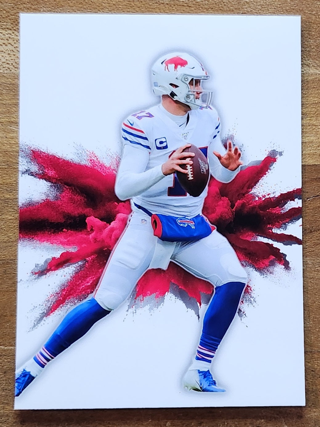 Josh Allen Color Match Burst White Custom Design Card