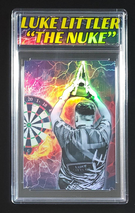 Luke "The Nuke" Littler Fire Custom Art Trading Card in Slab with Custom Tag