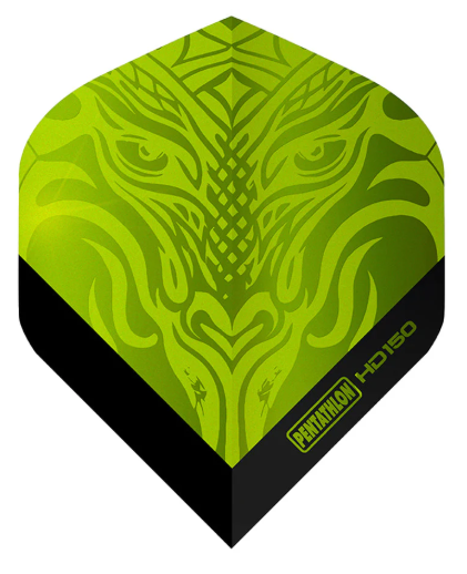 Pentathlon HD150 Holographic Dragon Dart Flights - Standard Green - Pack of 3 - The Hobby Swap