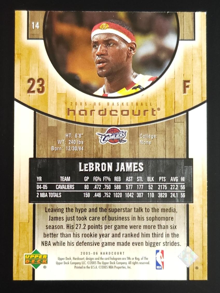 LeBron James 2005-06 Upper Deck Hardcourt #14 Cavaliers