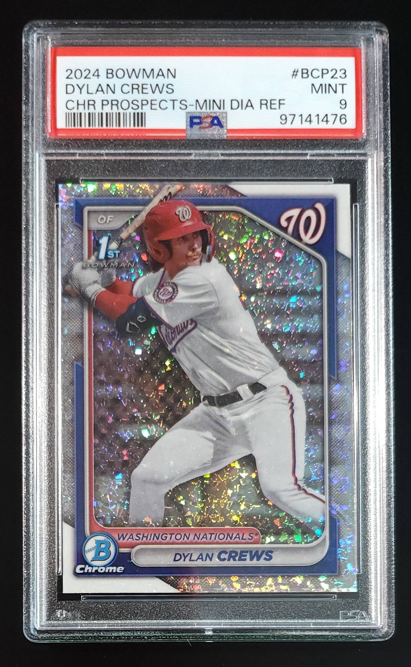 Dylan Crews 2024 Bowman Chrome 1st Mini Diamond #BCP23 PSA 9 Nationals - The Hobby Swap