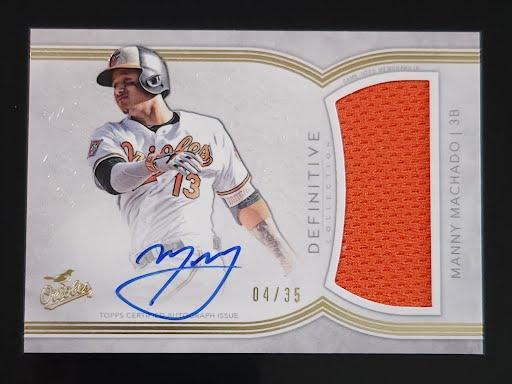Manny Machado 2018 Topps Definitive Auto Relic 4/35 #DCAR-MM Orioles Padres