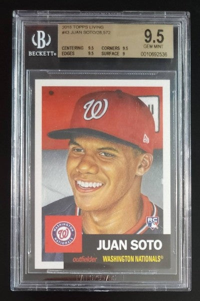 Juan Soto 2018 Topps Living Set Rookie Card #43 BGS 9.5 Nationals - The Hobby Swap