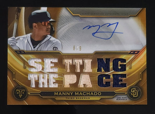 Manny Machado 2019 Topps Triple Threads Auto Triple Relic 6/9 #TTAR-MM2 Orioles Padres